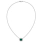 Octagon Lab Created Emerald and Diamond East-West Halo Necklace - WBC
