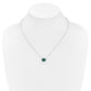 Oval Lab Created Emerald and Diamond Halo East-West Necklace - WBC