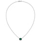 Oval Lab Created Emerald and Diamond Halo East-West Necklace - WBC