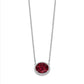 Oval Lab Created Ruby and Diamond Halo East-West Necklace - WBC