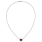 Oval Lab Created Ruby and Diamond Halo East-West Necklace - WBC