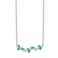 Marquise Emerald and Diamond Floral Bar Necklace - WBC