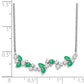 Marquise Emerald and Diamond Floral Bar Necklace - WBC
