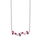 Marquise Ruby and Diamond Floral Bar Necklace - WBC
