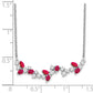 Marquise Ruby and Diamond Floral Bar Necklace - WBC
