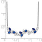 Marquise Sapphire and Diamond Floral Bar Necklace - WBC
