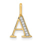 Diamond Letter A Initial Pendant - WBC