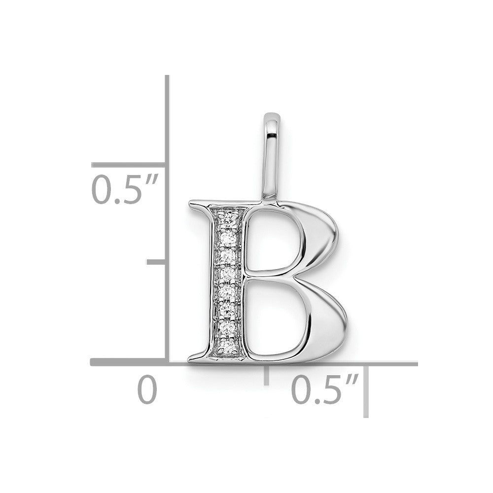 Diamond Letter B Initial Pendant - WBC