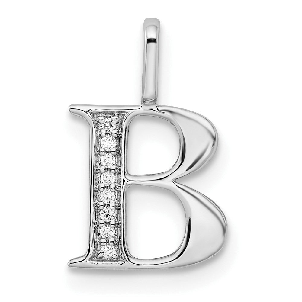 Diamond Letter B Initial Pendant - WBC