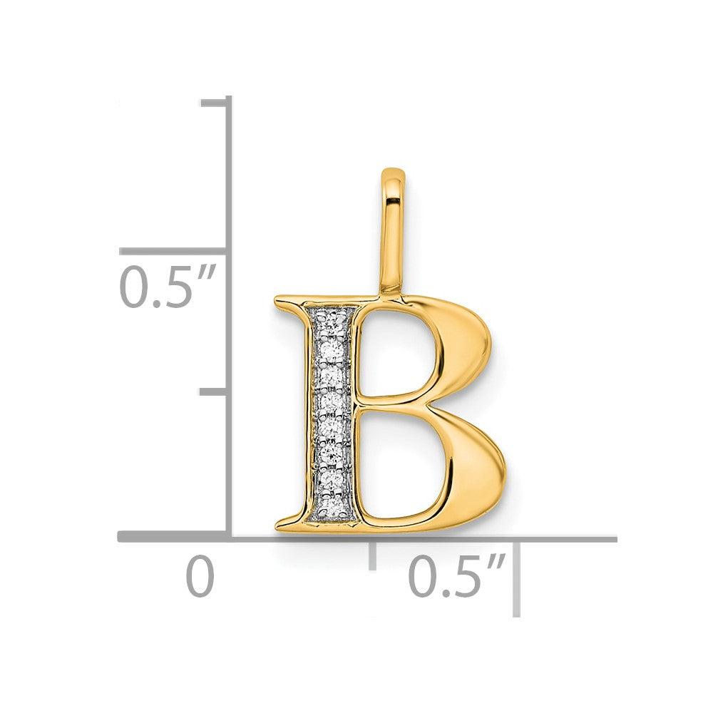 Diamond Letter B Initial Pendant - WBC