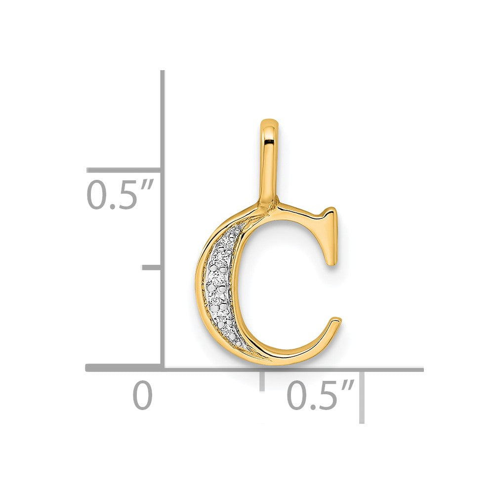 Diamond Letter C Initial Pendant - WBC