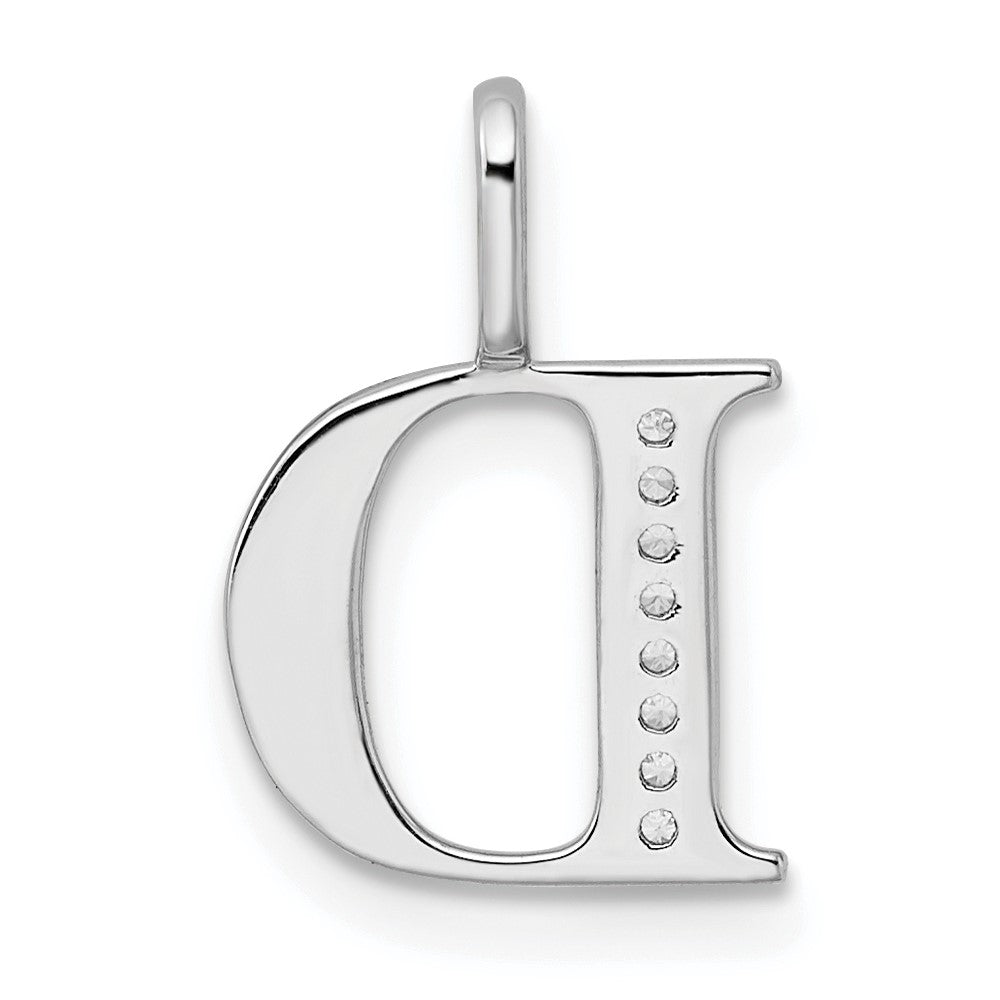 Diamond Letter D Initial Pendant - WBC