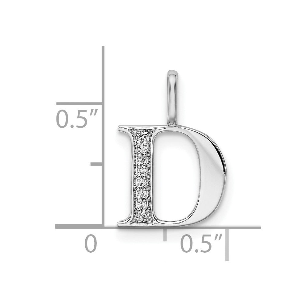 Diamond Letter D Initial Pendant - WBC