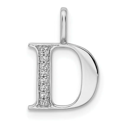 Diamond Letter D Initial Pendant - WBC