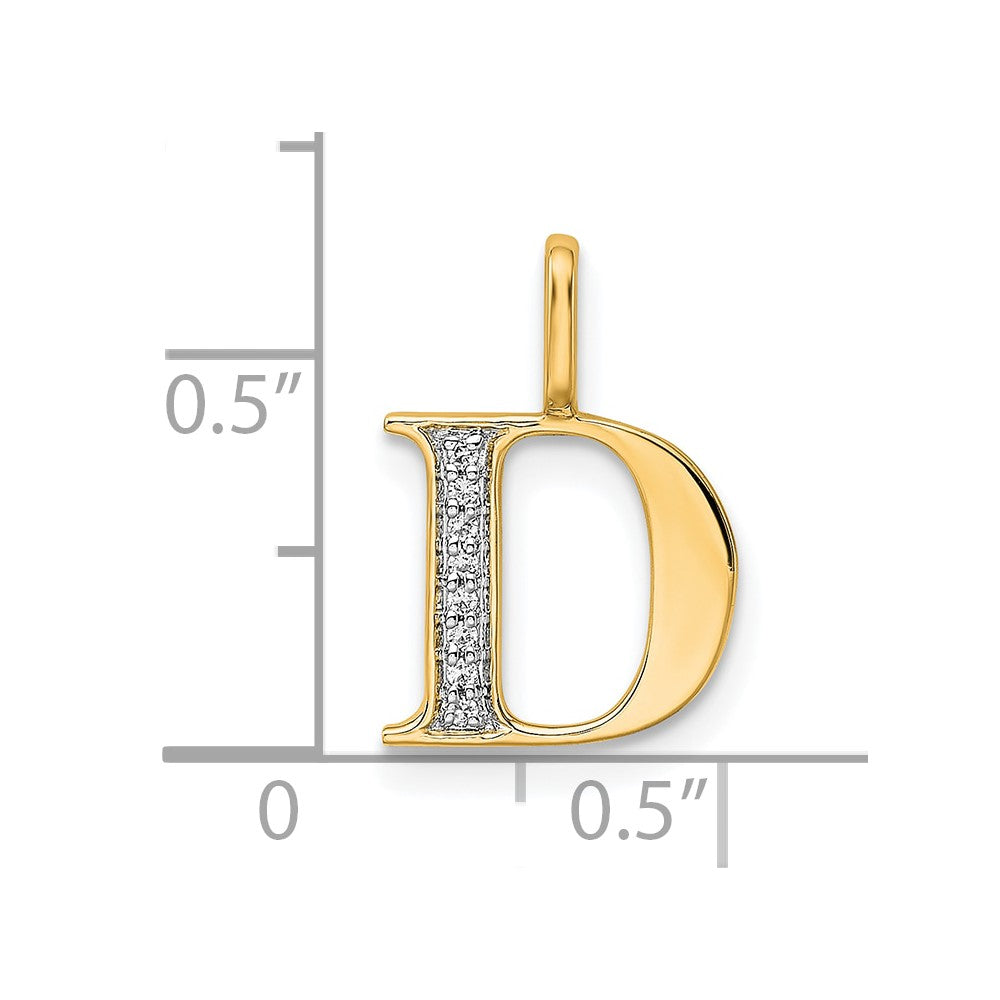 Diamond Letter D Initial Pendant - WBC