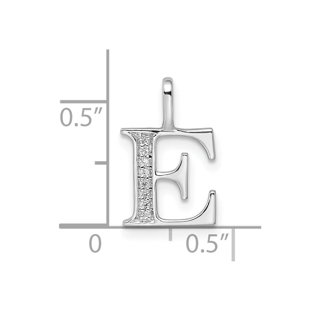 Diamond Letter E Initial Pendant - WBC