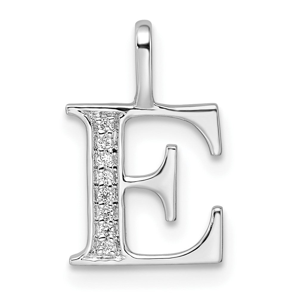 Diamond Letter E Initial Pendant - WBC