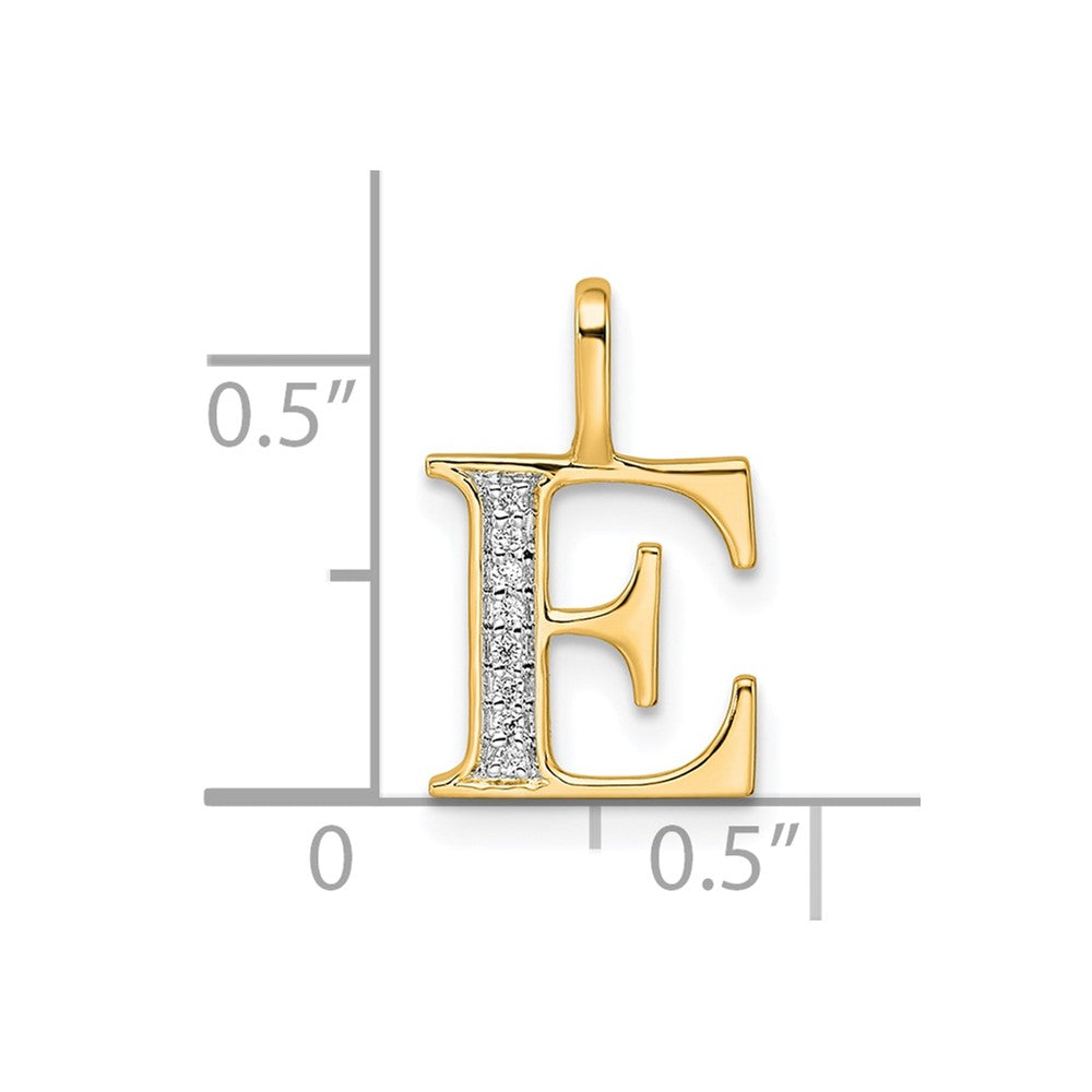 Diamond Letter E Initial Pendant - WBC