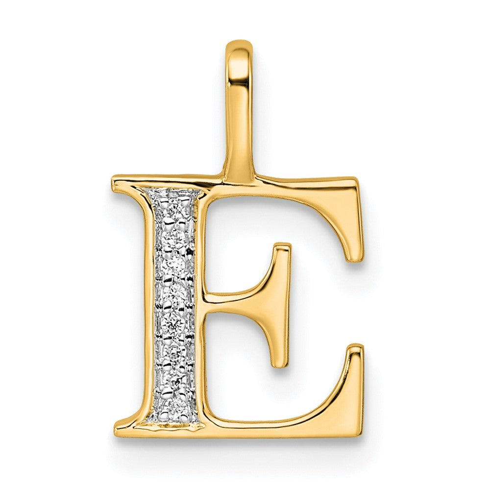 Diamond Letter E Initial Pendant - WBC