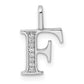 Diamond Letter F Initial Pendant - WBC