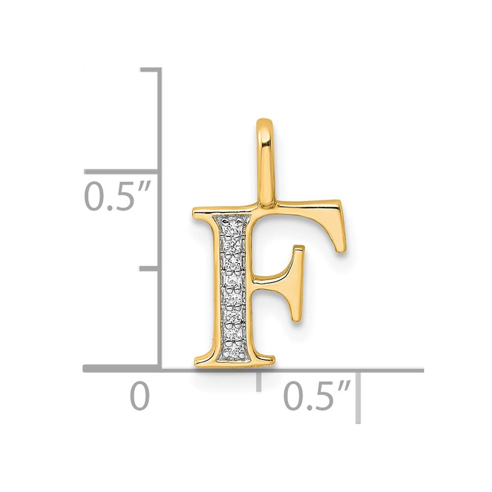 Diamond Letter F Initial Pendant - WBC
