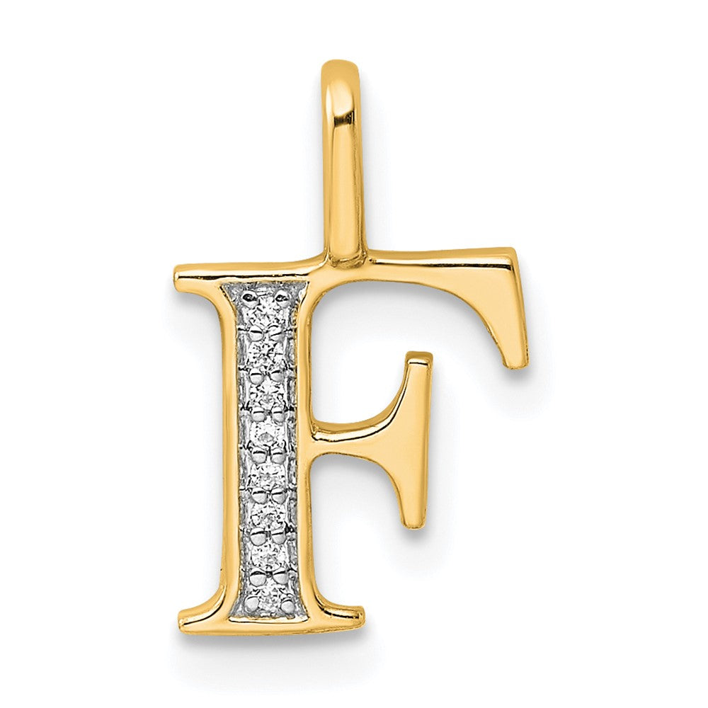Diamond Letter F Initial Pendant - WBC