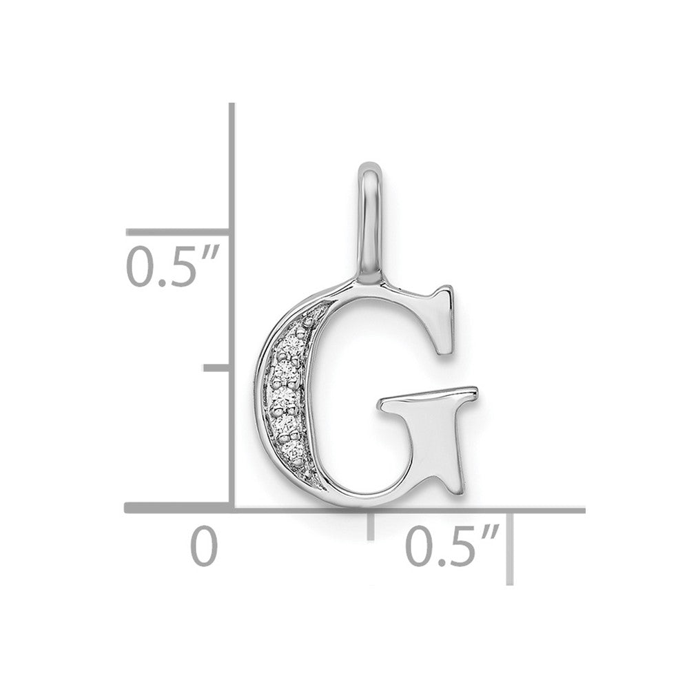 Diamond Letter G Initial Pendant - WBC