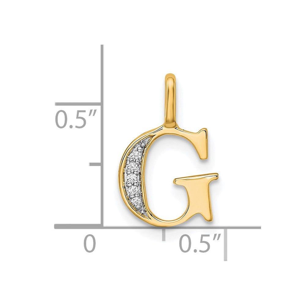 Diamond Letter G Initial Pendant - WBC