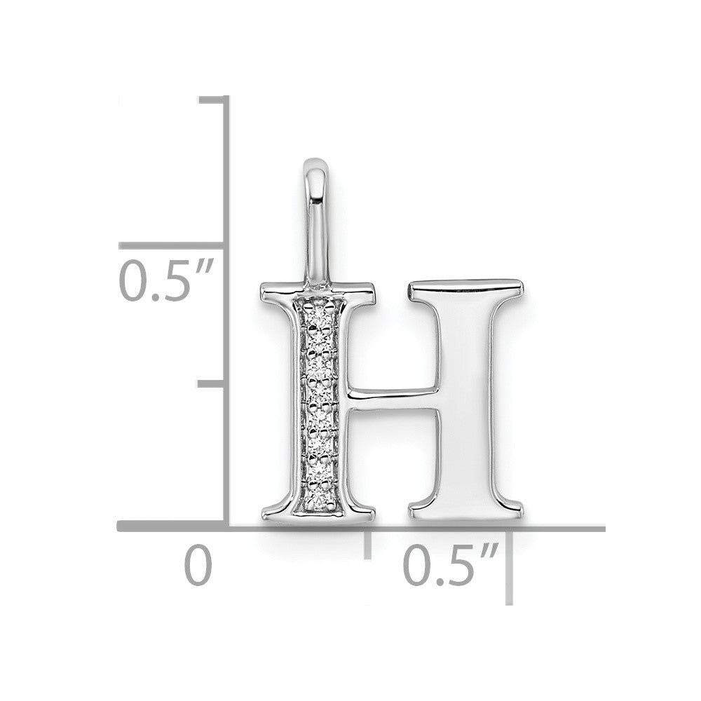 Diamond Letter H Initial Pendant - WBC