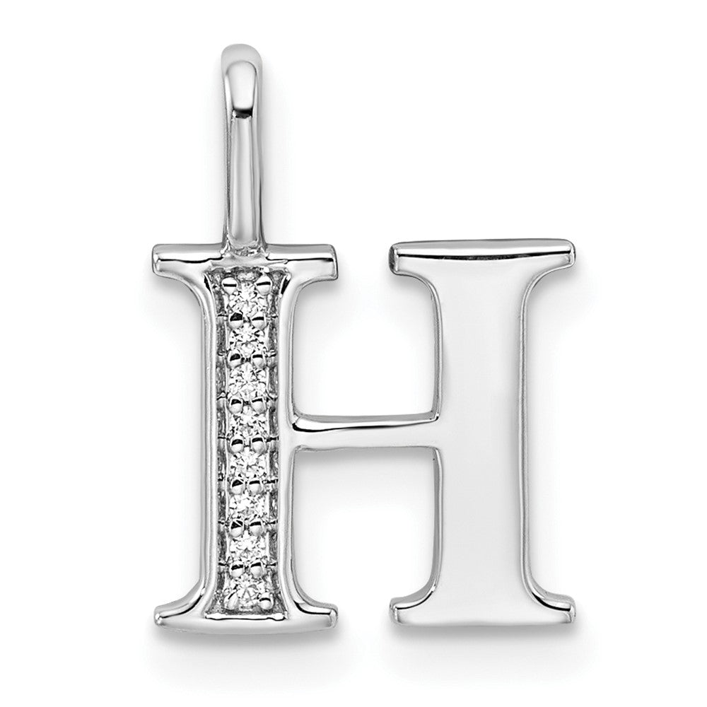 Diamond Letter H Initial Pendant - WBC