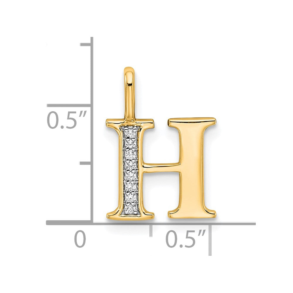 Diamond Letter H Initial Pendant - WBC