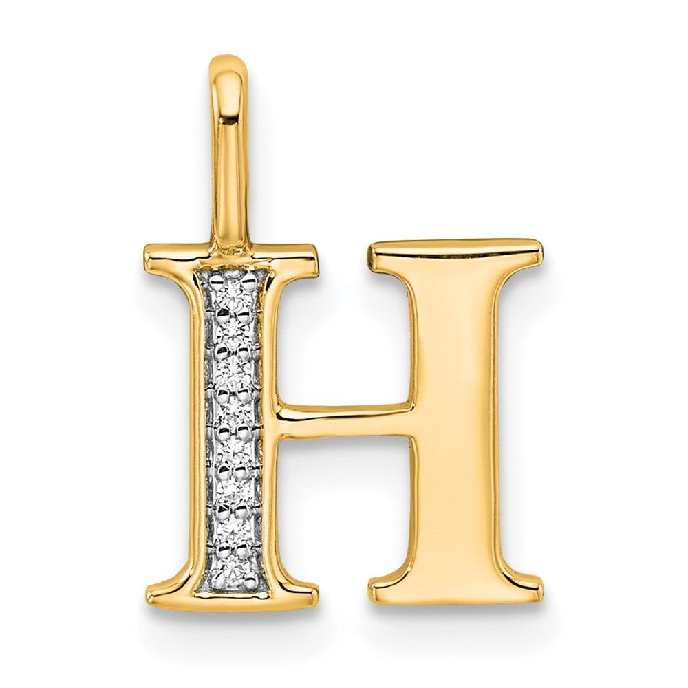 Diamond Letter H Initial Pendant - WBC