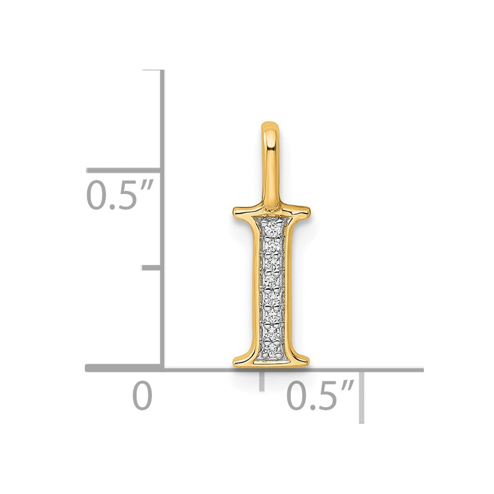 Diamond Letter I Initial Pendant - WBC