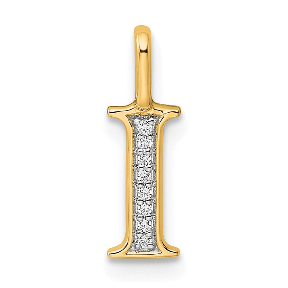 Diamond Letter I Initial Pendant - WBC
