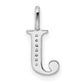 Diamond Letter J Initial Pendant - WBC