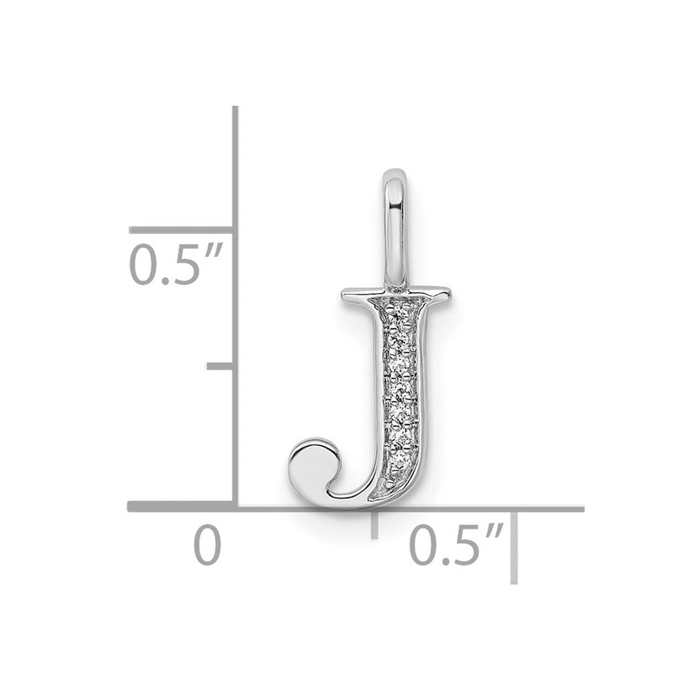Diamond Letter J Initial Pendant - WBC