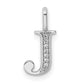 Diamond Letter J Initial Pendant - WBC