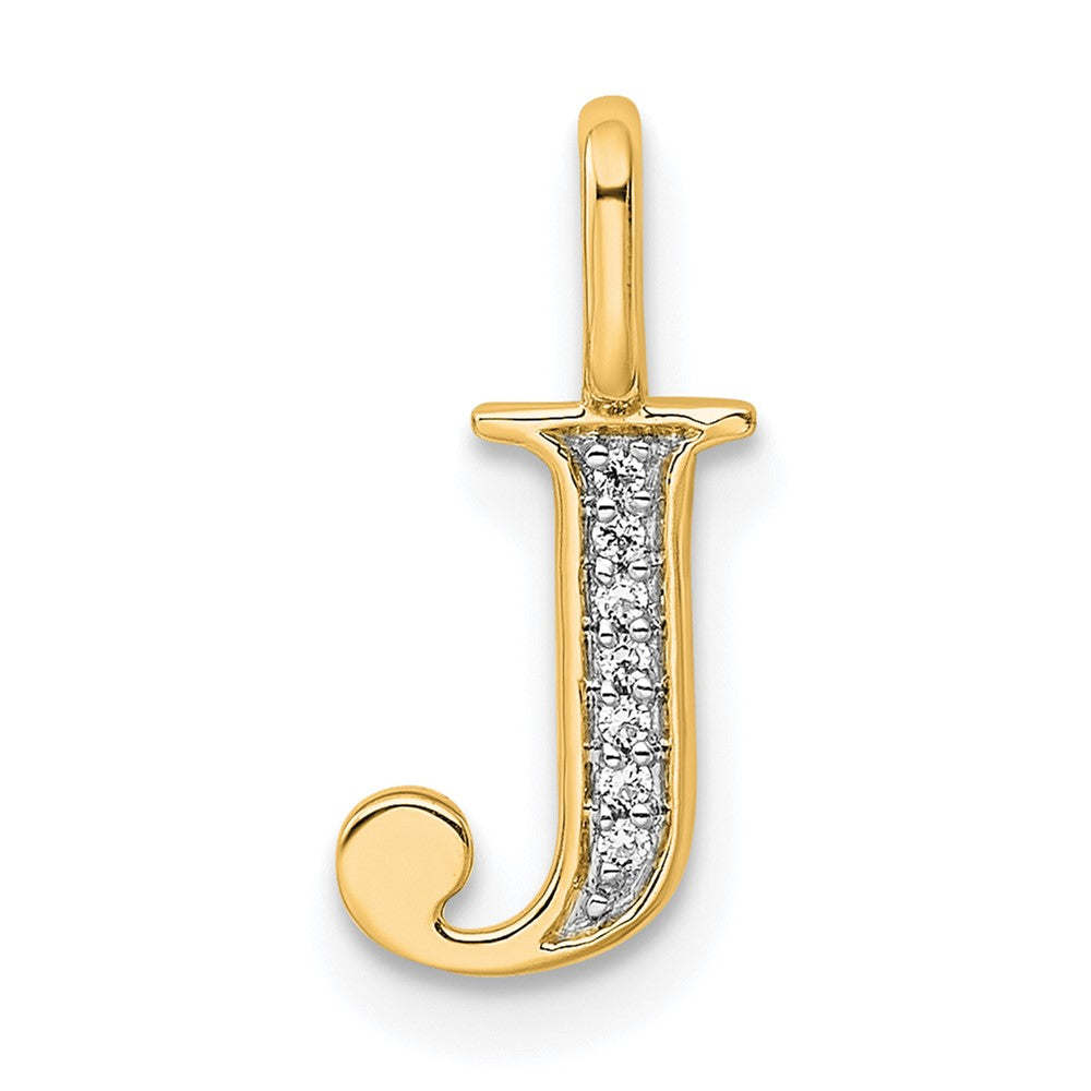 Diamond Letter J Initial Pendant - WBC