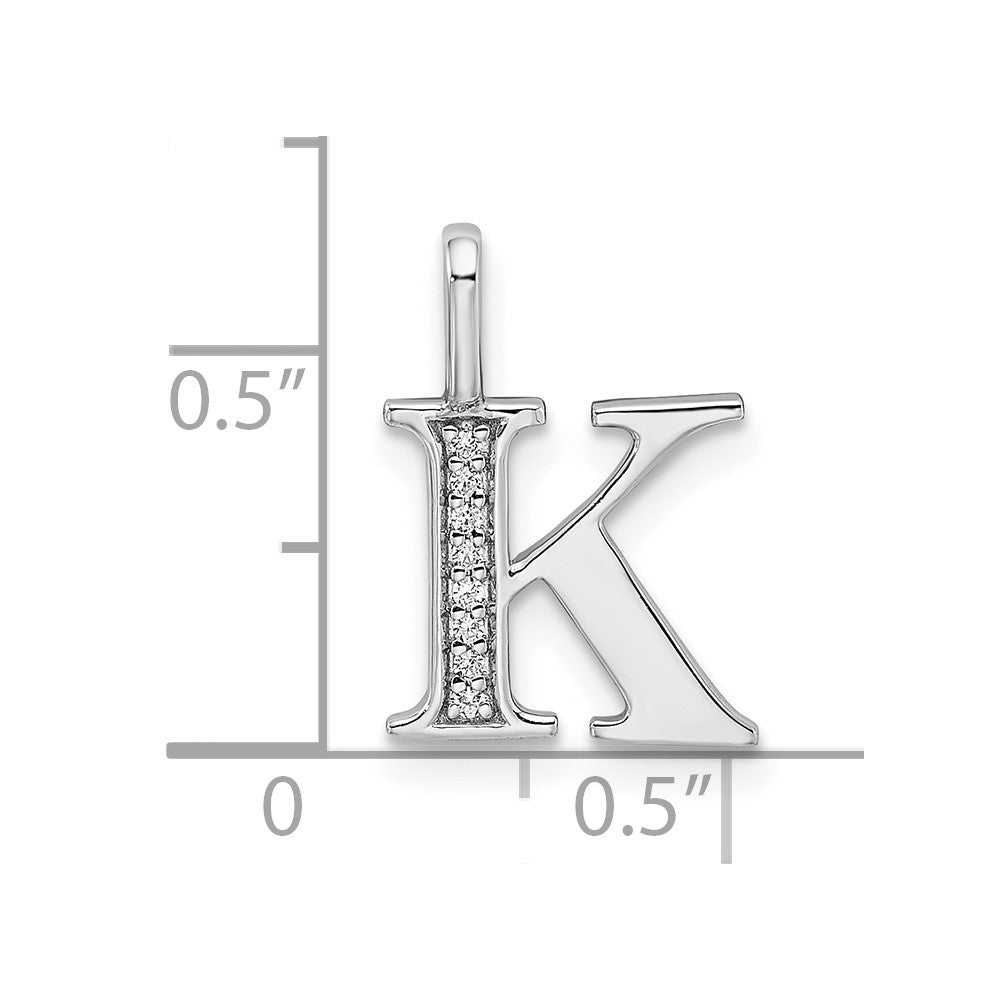 Diamond Letter K Initial Pendant - WBC