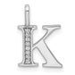 Diamond Letter K Initial Pendant - WBC