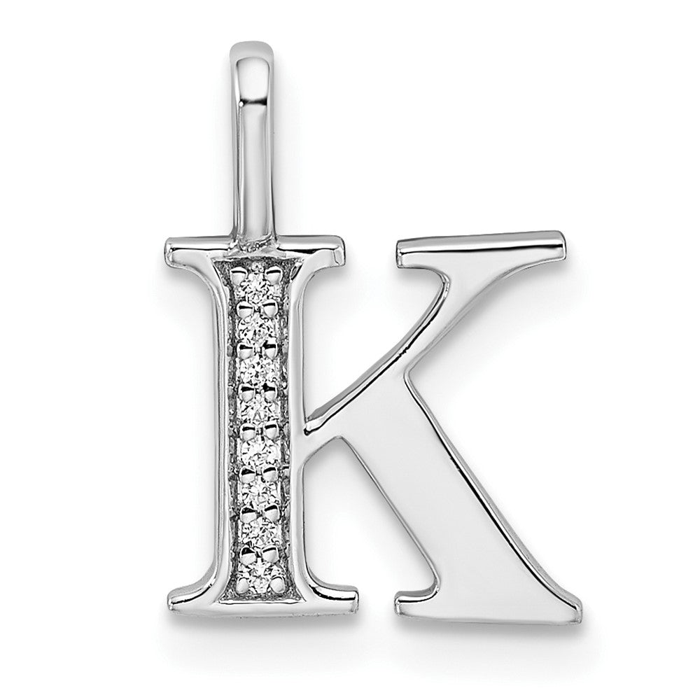 Diamond Letter K Initial Pendant - WBC