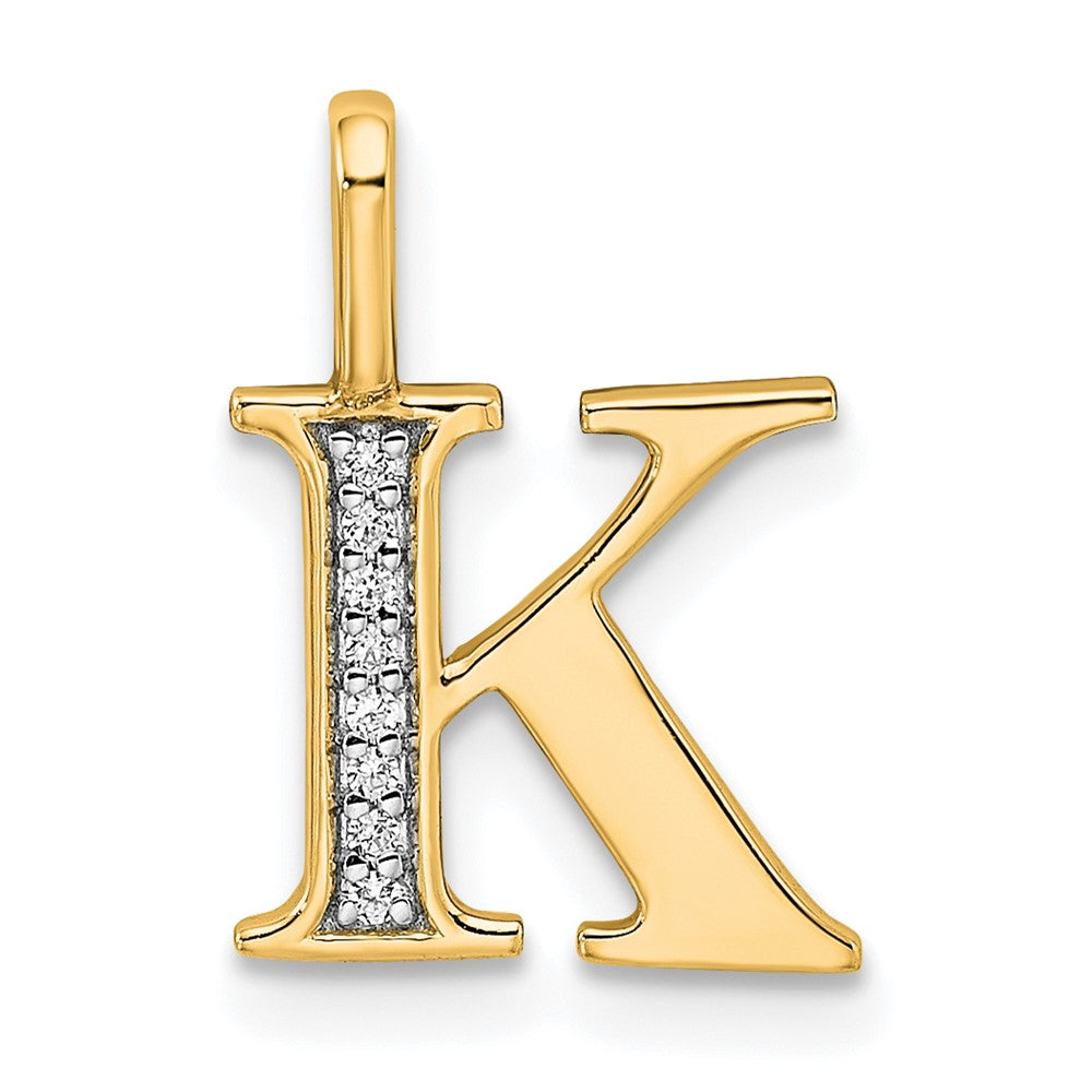 Diamond Letter K Initial Pendant - WBC