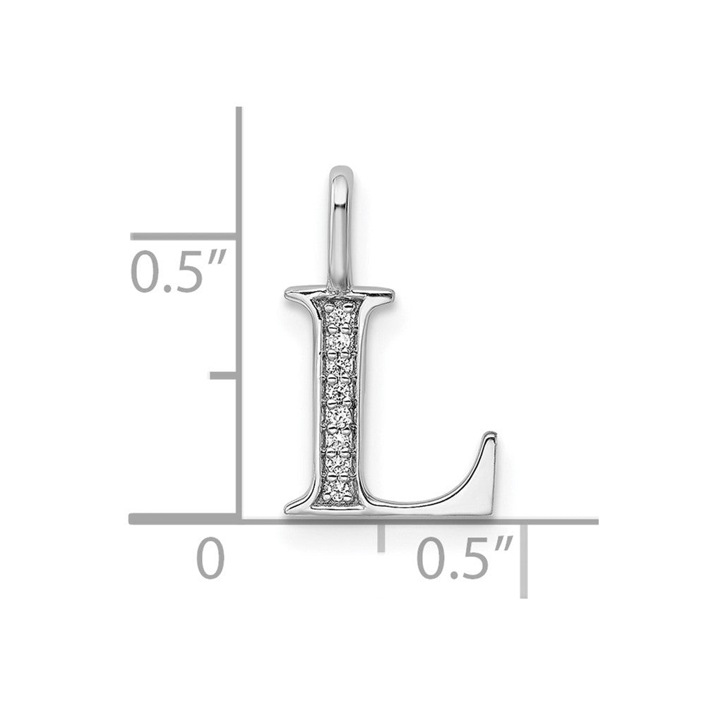 Diamond Letter L Initial Pendant - WBC