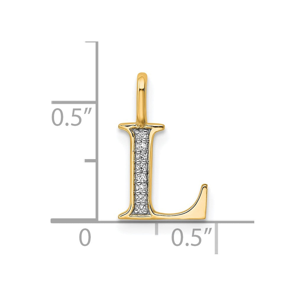 Diamond Letter L Initial Pendant - WBC