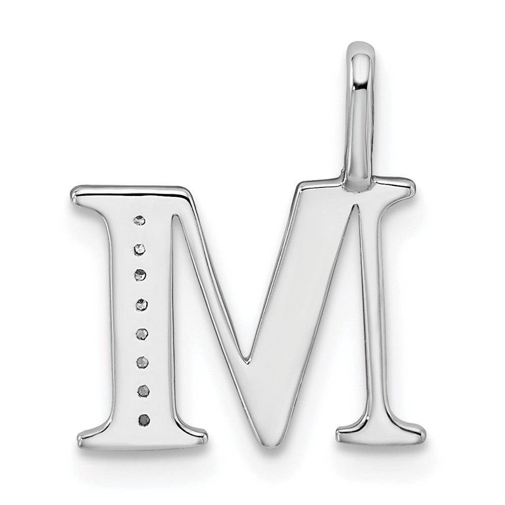 Diamond Letter M Initial Pendant - WBC
