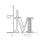 Diamond Letter M Initial Pendant - WBC