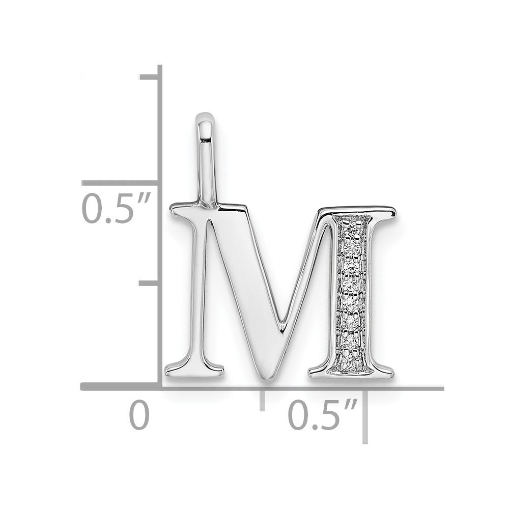 Diamond Letter M Initial Pendant - WBC