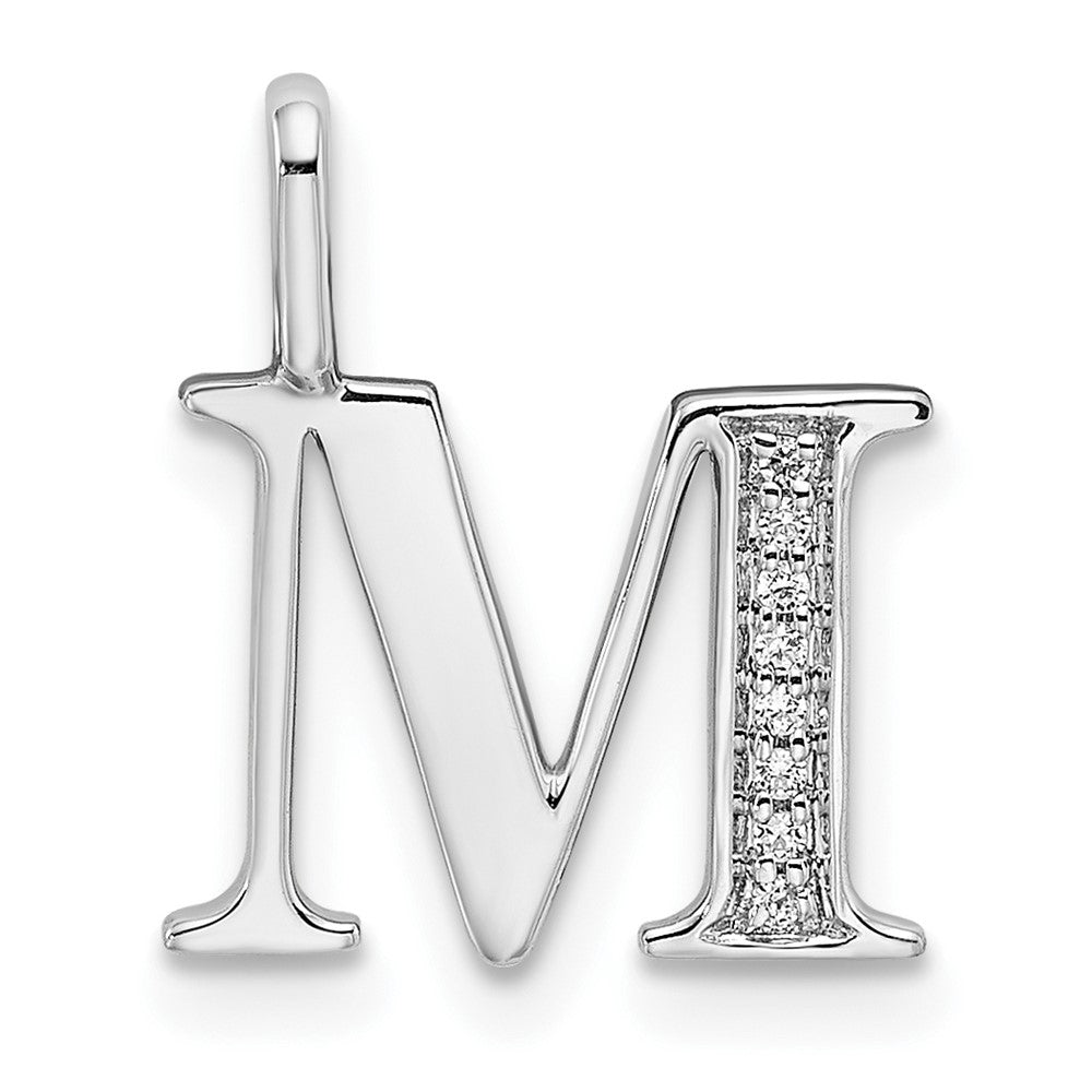 Diamond Letter M Initial Pendant - WBC