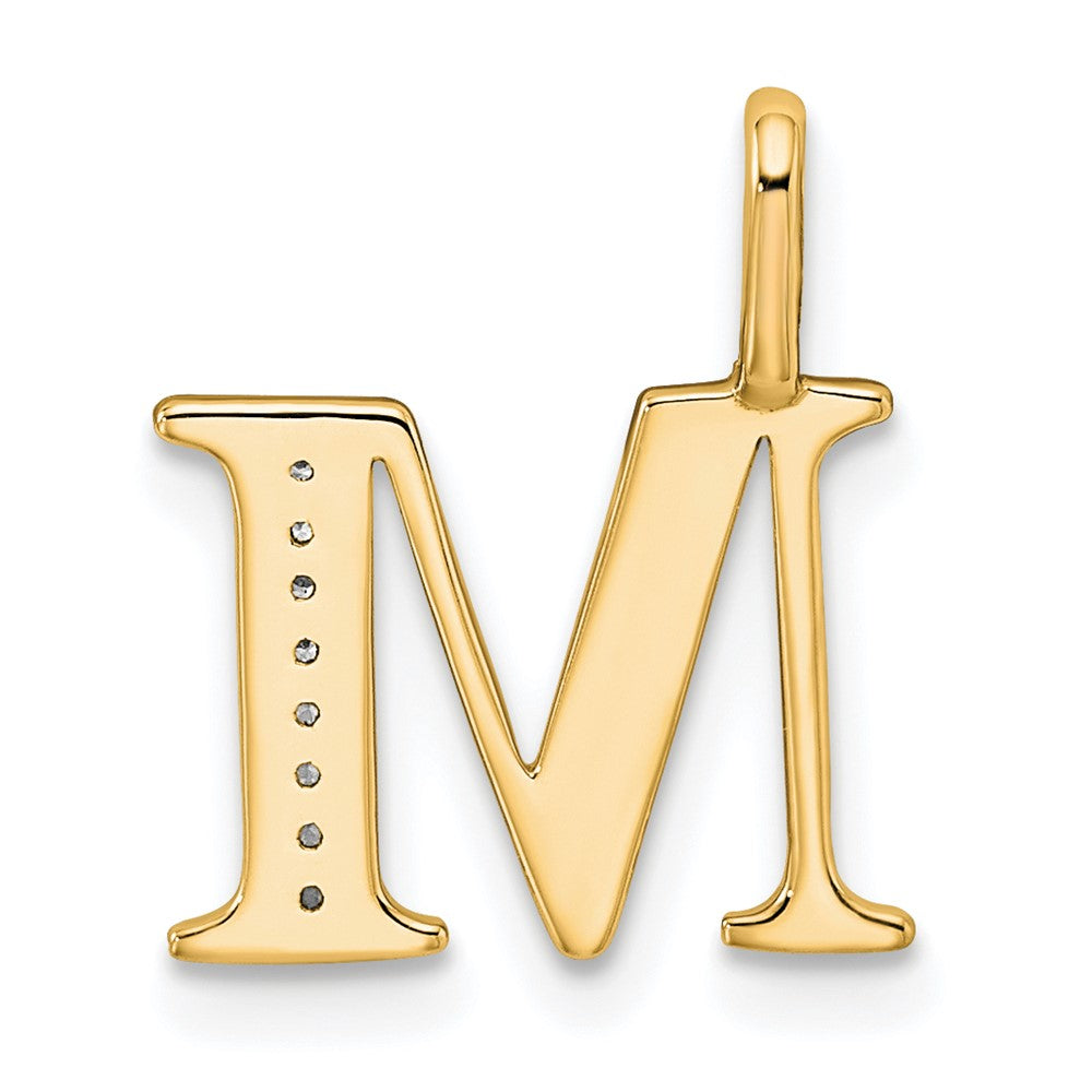 Diamond Letter M Initial Pendant - WBC