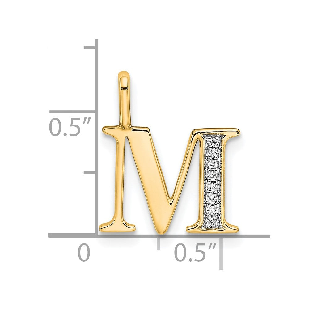 Diamond Letter M Initial Pendant - WBC